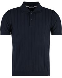 Paul & Shark - Knitted Cotton Polo Shirt - Lyst