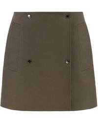 Burberry - Bonded Gabardine Trench Mini Skirt - Lyst