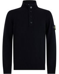 Stone Island - High-Neck Sweater Made Of Wool - Lyst