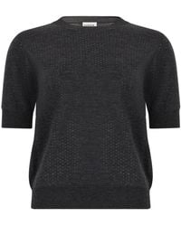 P.A.R.O.S.H. - Short Sleeve Sweater With Rhinestones - Lyst