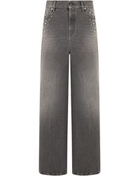 Golden Goose - Wide Leg Jeans With Studs - Lyst