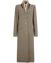 Dries Van Noten - Single-Breasted Long Coat With Micro Print - Lyst