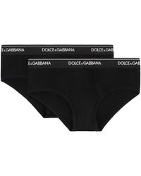 Dolce & Gabbana - Set Of Two Cotton Briefs With Logoed Elastic Band - Lyst