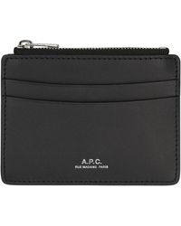 A.P.C. - Leather Card Holder - Lyst