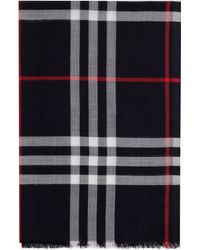 Burberry - Check Motif Scarf - Lyst