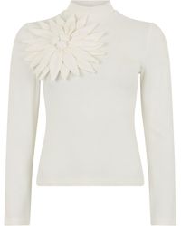 FARM Rio - Long Sleeve Top With Floral Application - Lyst
