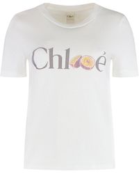 Chloé - Baby Fit T-Shirt With Logo - Lyst