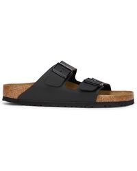 Birkenstock - Arizona Bs Leather Slides With Buckle - Lyst