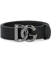Dolce & Gabbana - Dg Buckle Leather Belt - Lyst