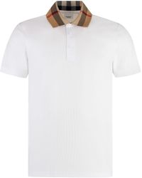 Burberry - Check Collar Polo Shirt - Lyst