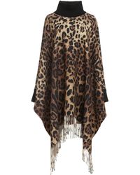 Dolce & Gabbana - Wool And Cashmere Blend Poncho - Lyst