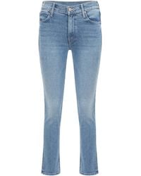 Mother Jeans straight leg The Mid Rise Dazzer Ankle - Blu