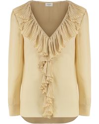 Saint Laurent - Crêpe-Silk Blouse - Lyst