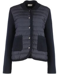 Moncler - Cardigan With Padded Front Panel - Lyst