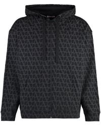 Valentino Garavani - Felpa in cotone con cappuccio e zip - Lyst