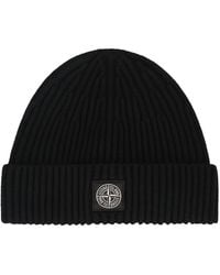 Stone Island - Ribbed Wool Beanie - Lyst