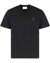Ami Paris - Cotton Crew-Neck T-Shirt - Lyst