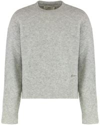 Ami Paris - Sweater Round Neck Mixed Wool Alpaca Sweatshirts - Lyst