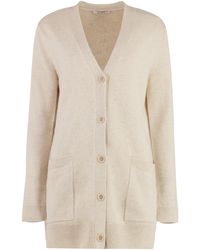 Max Mara - Wool And Cashmere Cardigan With Sequin Detail - Lyst