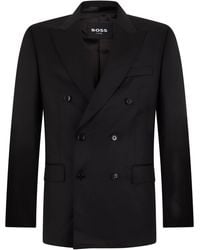 BOSS - Double-Breasted Jacket With Notch Lapels - Lyst