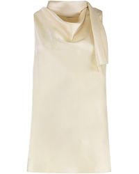 Vince - Top in raso con sciarpa - Lyst