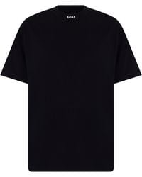BOSS - Cotton T-Shirt With Short Sleeves - Lyst