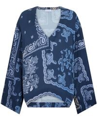 The Attico - Loose Blouse With Paisley Print - Lyst
