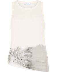 Rabanne - Striped Jersey Top With Print - Lyst
