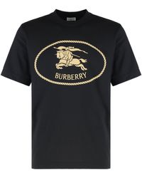 Burberry - T-shirt girocollo in cotone - Lyst