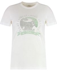 Saint Laurent - Cotton Crew-Neck T-Shirt - Lyst