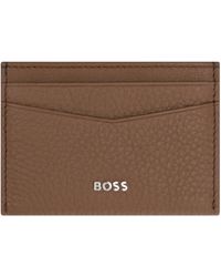 BOSS - Logo Detail Leather Card Holder - Lyst