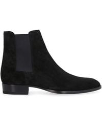 Saint Laurent - Suede Leather Wyatt Chelsea Boots For - Lyst