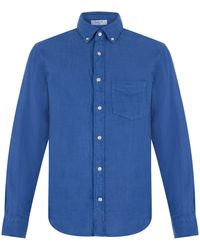 GANT - Long Sleeved Linen Shirt - Lyst