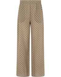 Gucci - Loose Silk Crepe Trousers - Lyst