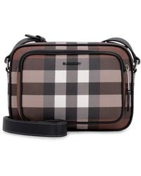 Burberry - Messenger Bag With Check Motif - Lyst