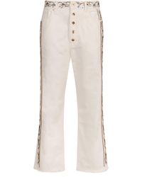Rabanne - Rhinestone-Embellished Cropped Flare Jeans - Lyst