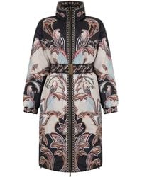 FARM Rio - Long Printed Jacket With Belt - Lyst
