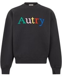 Autry - Crewneck Sweatshirt With Embroidered Logo - Lyst