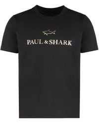 Paul & Shark - Cotton T-shirt With Logo Print - Lyst