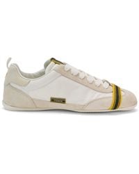 Fendi - Canvas Sneakers With Leather Trim - Lyst