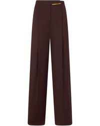 Elisabetta Franchi - Wide-Leg Pants With Metallic Detail - Lyst