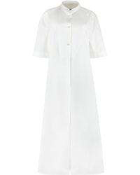 Jil Sander - Cuffed Sleeve Cotton Shirtdress - Lyst