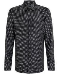 Dolce & Gabbana - Silk Twill Shirt With Polka Dot Print - Lyst