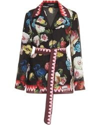 Dolce & Gabbana - Printed Silk Pajama Blouse Top - Lyst