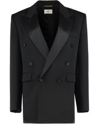 Saint Laurent - Giacca doppiopetto in lana - Lyst