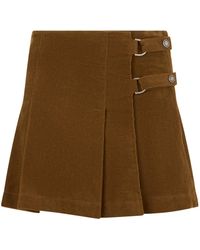 Golden Goose - Short Velvet Skirt With Pleats - Lyst