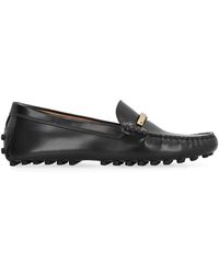 Tod's - Dark Leather Loafers - Lyst