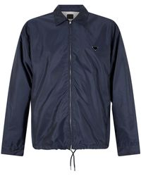 Prada - Giacca stile camicia con applicazione logo e zip - Lyst