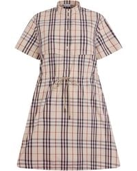 Burberry - Tartan Chemisier Dress With Drawstring - Lyst