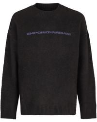 Emporio Armani - Wool-Blend Crew-Neck Sweater - Lyst